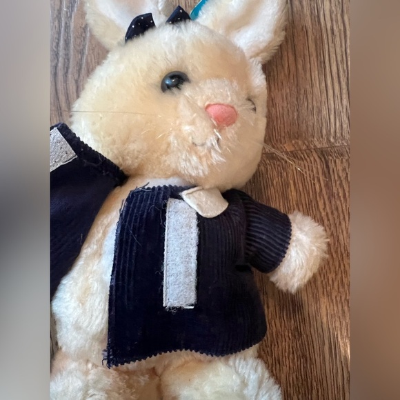 Vintage 1983 Dakin Blue Corduroy Bunny Rabbit Plush Easter Stuffed Animal NWT - Picture 2 of 6